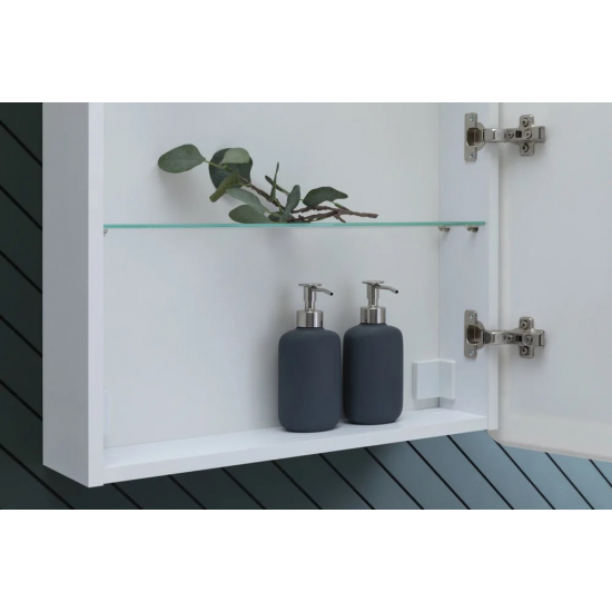 Зеркало-шкаф AQUANET Оптима 60 белый с LED подсветкой