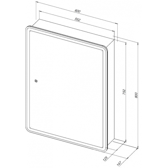 Зеркало-шкаф AQUANET Оптима 60 белый с LED подсветкой