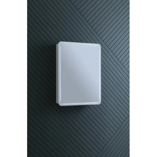 Зеркало-шкаф AQUANET Оптима 60 белый с LED подсветкой