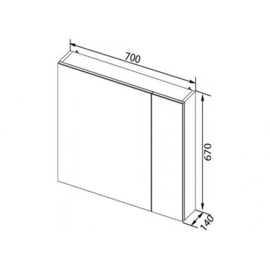 Зеркало-шкаф AQUANET Порто 70 белый