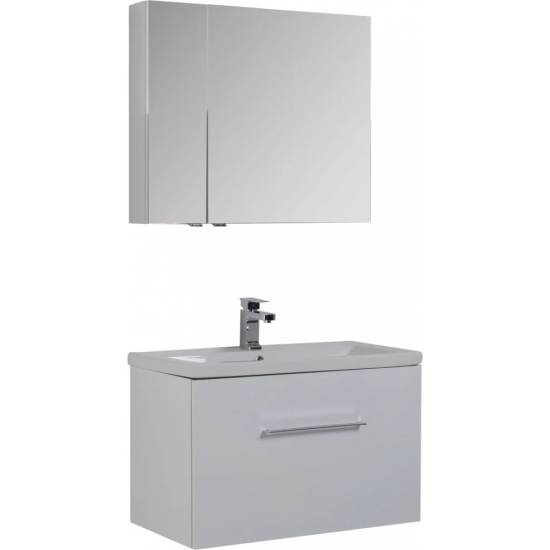 Зеркало-шкаф AQUANET Порто 80 белый