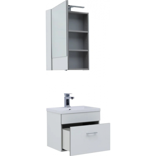 Зеркало-шкаф AQUANET Верона 50 L левое, белый 