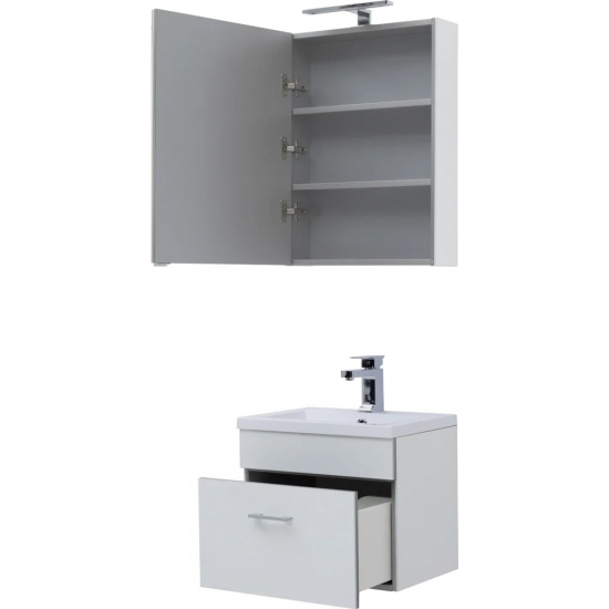 Зеркало-шкаф AQUANET Верона 50 L левое, белый 