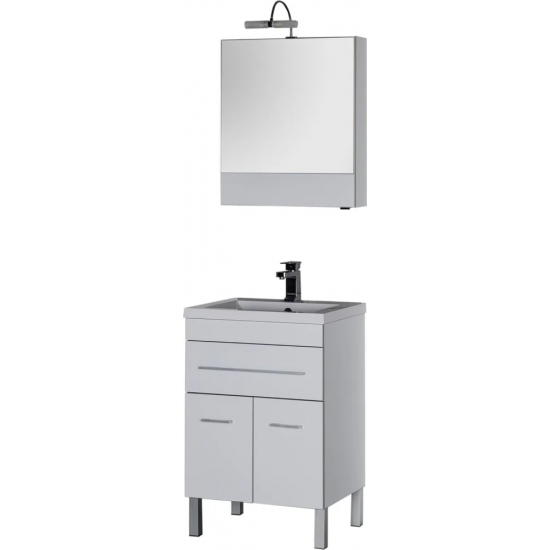 Зеркало-шкаф AQUANET Верона 58 L левое, белый 