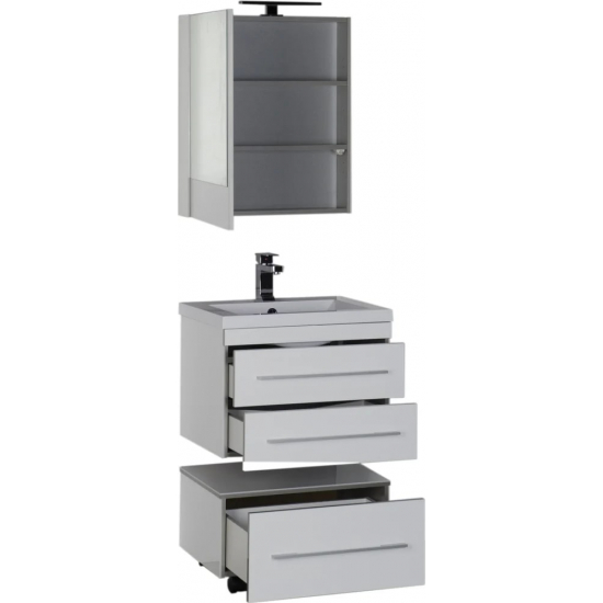 Зеркало-шкаф AQUANET Верона 58 L левое, белый 