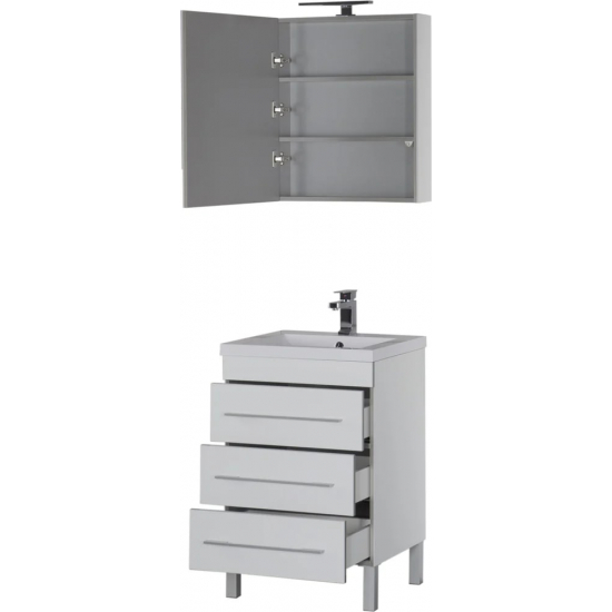 Зеркало-шкаф AQUANET Верона 58 L левое, белый 