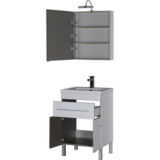 Зеркало-шкаф AQUANET Верона 58 L левое, белый 