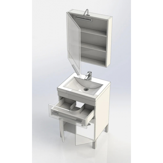 Зеркало-шкаф AQUANET Верона 58 L левое, белый 