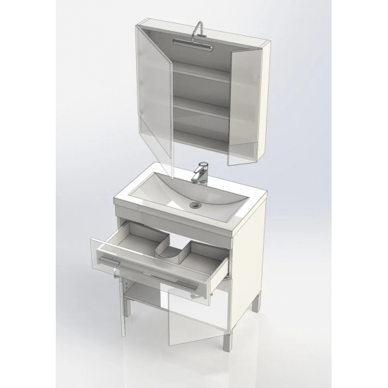 Зеркало-шкаф AQUANET Верона 75 белый