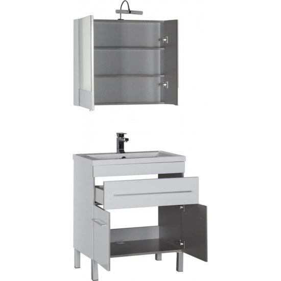 Зеркало-шкаф AQUANET Верона 75 белый