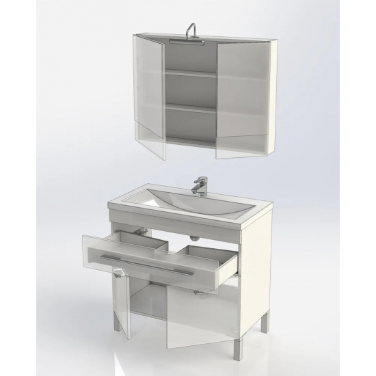 Зеркало-шкаф AQUANET Верона 90 белый 