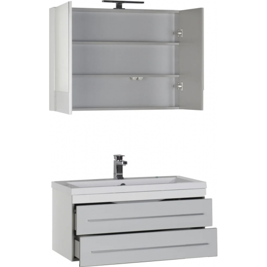 Зеркало-шкаф AQUANET Верона 90 белый 