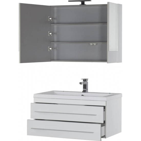 Зеркало-шкаф AQUANET Верона 90 белый 