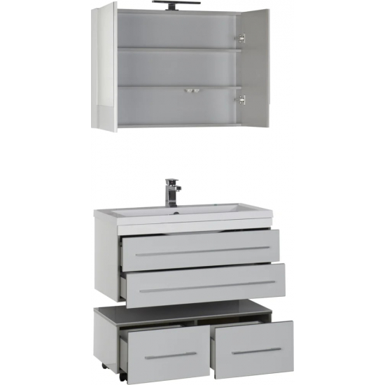 Зеркало-шкаф AQUANET Верона 90 белый 