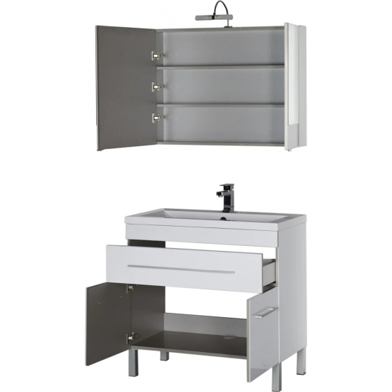 Зеркало-шкаф AQUANET Верона 90 белый 