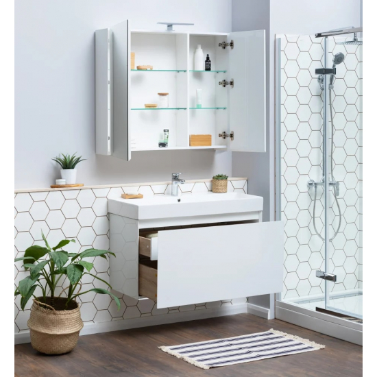 Зеркало-шкаф AQUANET Йорк 100 белый