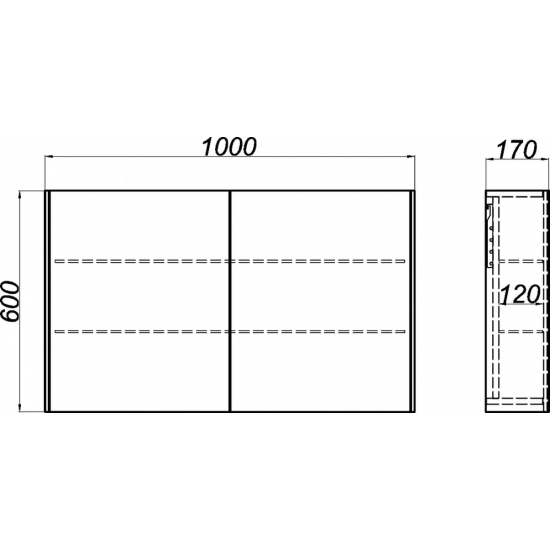 Зеркало-шкаф AQWELLA 5 stars Mobi 100 дуб балтийский
