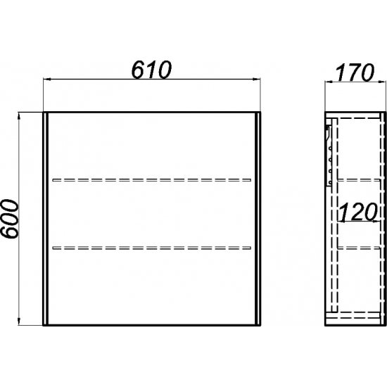 Зеркало-шкаф AQWELLA 5 stars Mobi 60 белое
