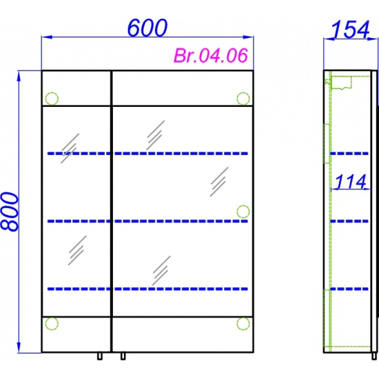 Зеркало-шкаф AQWELLA Бриг 60 белое