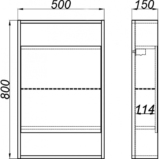 Зеркало-шкаф AQWELLA City 50 дуб балтийский