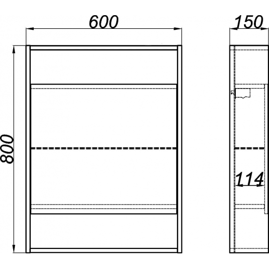 Зеркало-шкаф AQWELLA City 60 дуб канадский