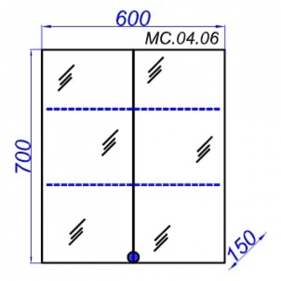 Зеркало-шкаф AQWELLA МС.04.06 ширина 60 см