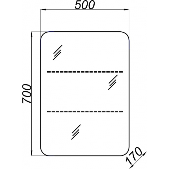 Зеркало-шкаф AQWELLA Вега 50 дуб сонома