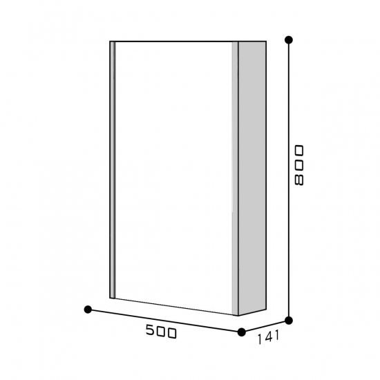 Зеркало-шкаф AURA 50А левое белый 