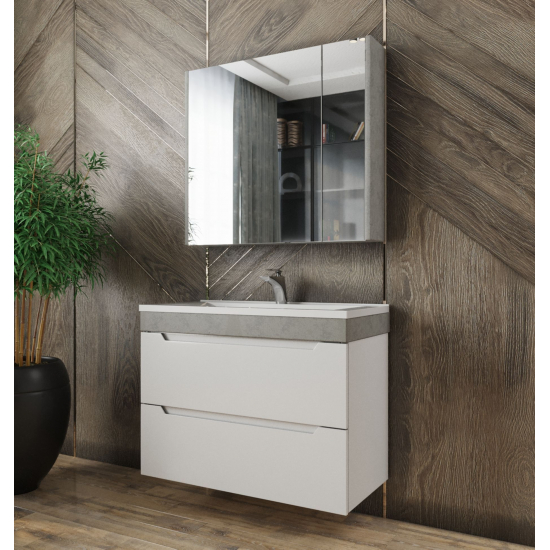 Зеркало-шкаф AURA Элен 90 белый