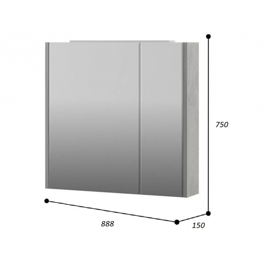 Зеркало-шкаф AURA Элен 90 белый