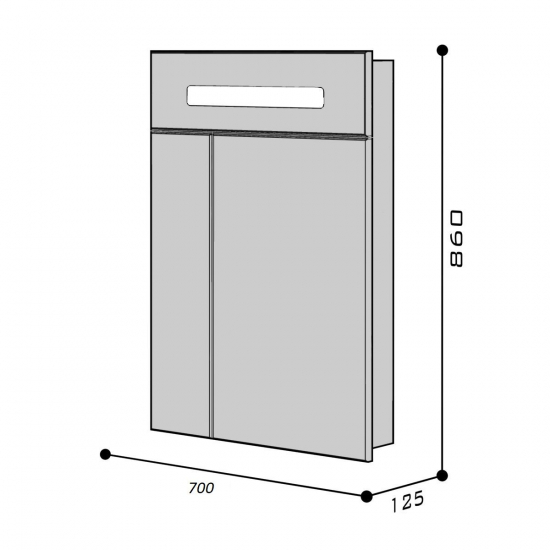 Зеркало-шкаф AURA Флай 70-2 белый