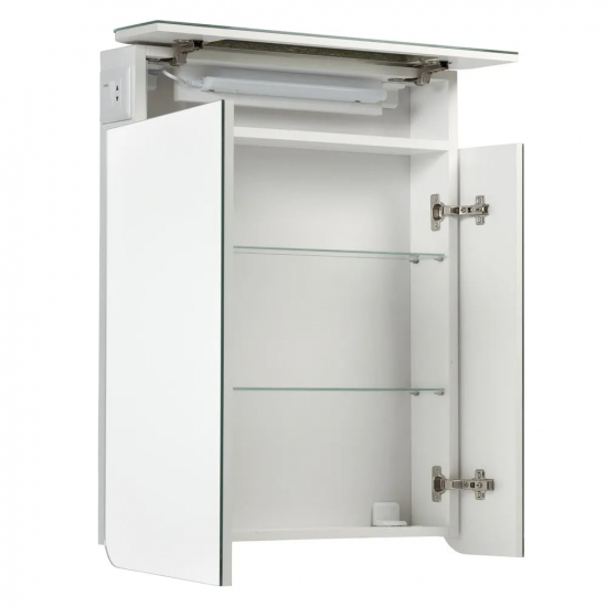 Зеркало-шкаф AURA Флай 77-2 овал белый