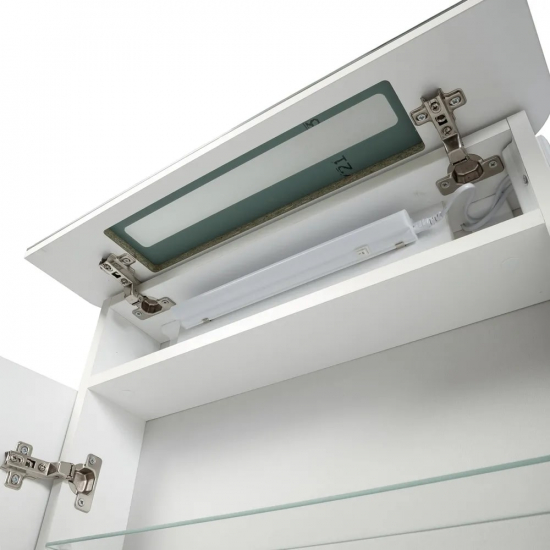 Зеркало-шкаф AURA Флай 77-2 овал белый