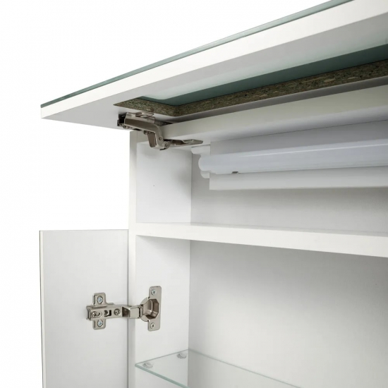 Зеркало-шкаф AURA Флай 77-2 овал белый