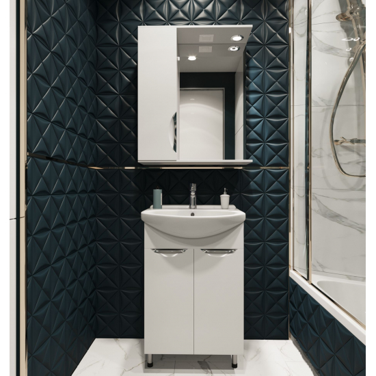 Зеркало-шкаф AURA Люкс 55 левое белый