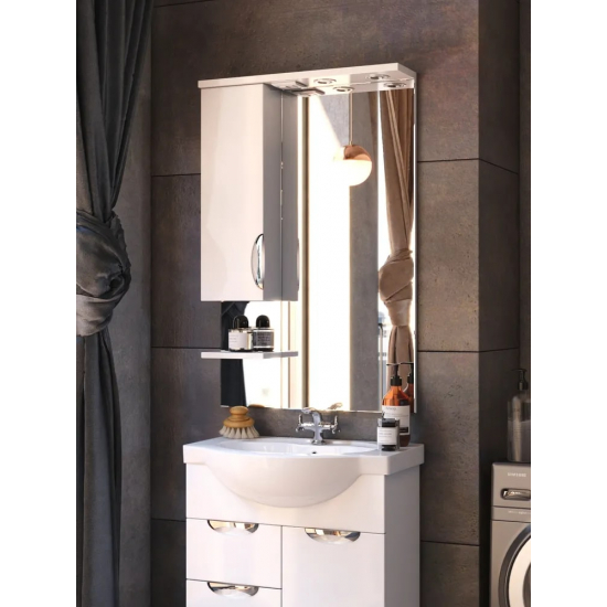 Зеркало-шкаф AURA Люкс 70 левое белый