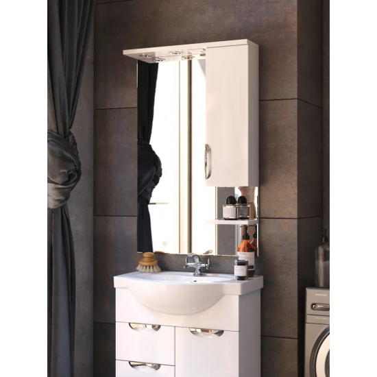 Зеркало-шкаф AURA Люкс 70 правое белый