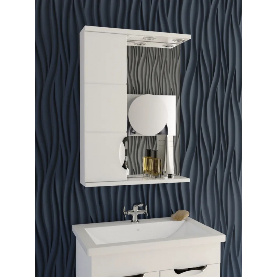 Зеркало-шкаф AURA Техно 60 левое белый