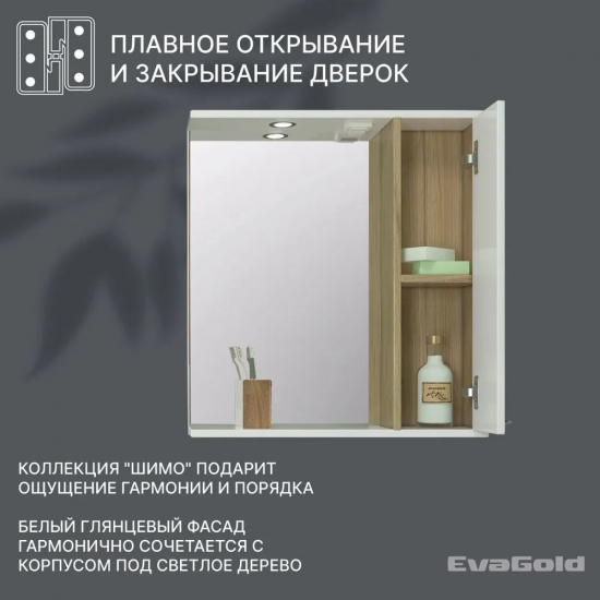 Зеркало-шкаф EVA GOLD Шимо 65 правый