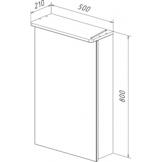 Зеркало-шкаф LEMARK Zenon 50x80 левый, с подсветкой и розеткой