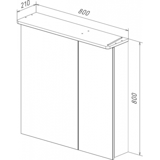 Зеркало-шкаф LEMARK Zenon 80x80, с подсветкой и розеткой