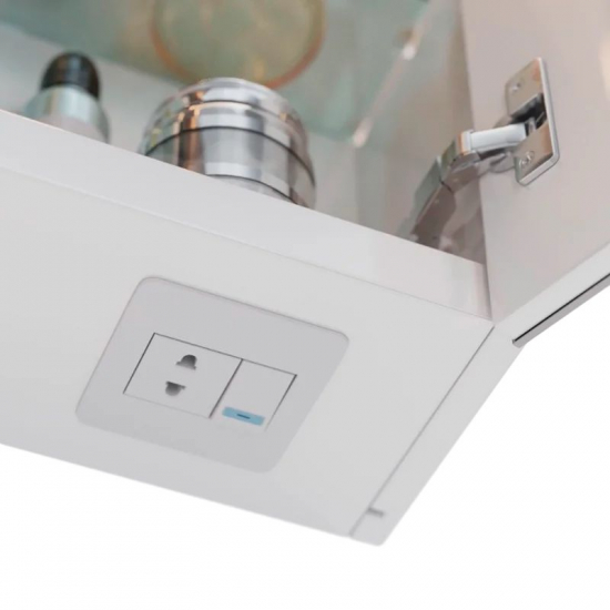 Зеркало-шкаф LEMARK Zenon 90x80, с подсветкой и розеткой