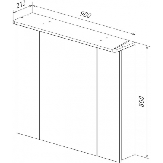 Зеркало-шкаф LEMARK Zenon 90x80, с подсветкой и розеткой