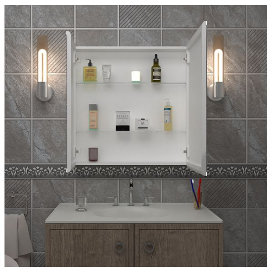 Зеркало-шкаф MIRSANT Arena 80 с LED подсветкой белый