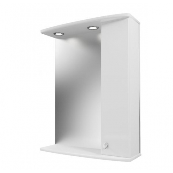 Зеркало-шкаф MIRSANT Фарида 16 с подсветкой 55x70 белый правый