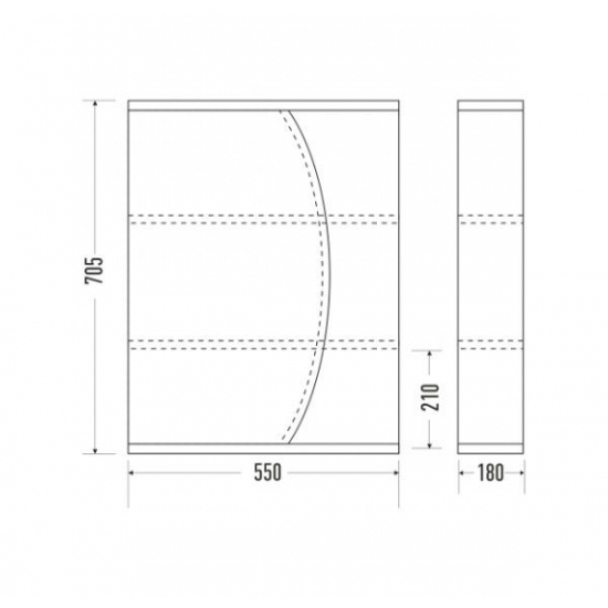 Зеркало-шкаф MIRSANT Фарида 20 Парус левый 55x70 белый