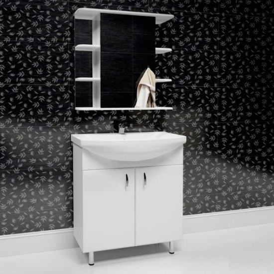 Зеркало-шкаф MIRSANT Глория 70 белый правый