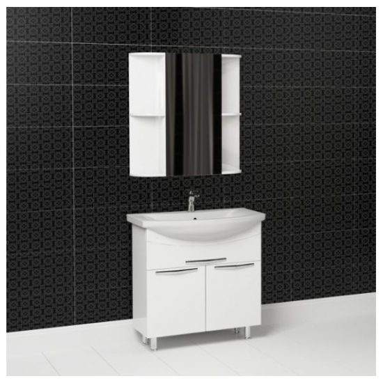 Зеркало-шкаф MIRSANT Гляссе 80 белый левый