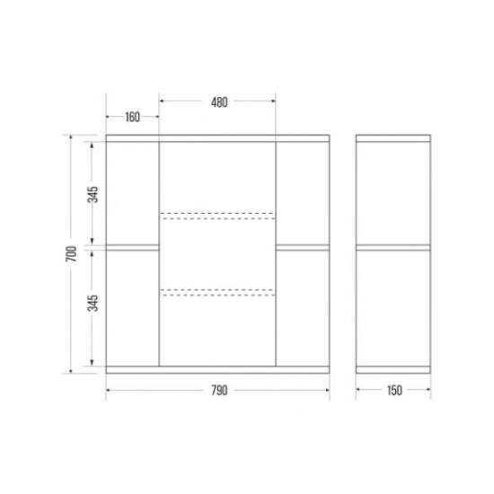 Зеркало-шкаф MIRSANT Гляссе 80 белый левый