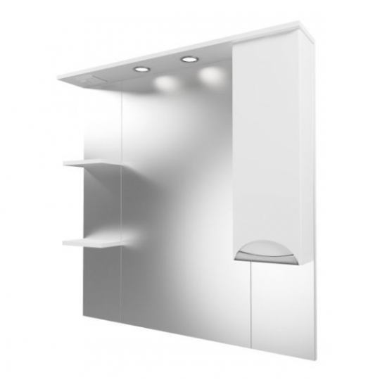 Зеркало-шкаф MIRSANT Камилла 100/2 с подсветкой, с одним ящиком правый